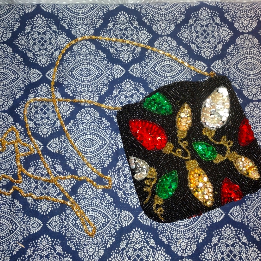 Vintage sequinned Christmas Light purse